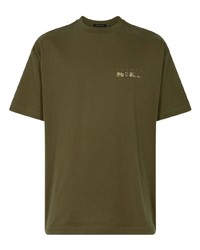 T-shirt girocollo stampata verde oliva di Stampd