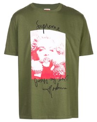 T-shirt girocollo stampata verde oliva di Supreme