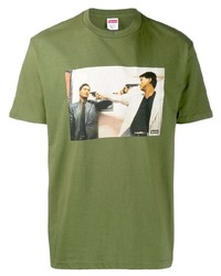 T-shirt girocollo stampata verde oliva di Supreme