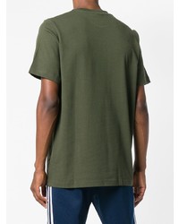 T-shirt girocollo stampata verde oliva di adidas