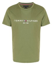 T-shirt girocollo stampata verde oliva di Tommy Hilfiger