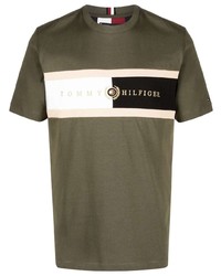 T-shirt girocollo stampata verde oliva di Tommy Hilfiger