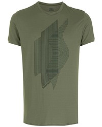 T-shirt girocollo stampata verde oliva di Track & Field