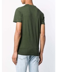 T-shirt girocollo stampata verde oliva di DSQUARED2