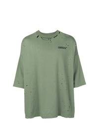 T-shirt girocollo stampata verde oliva di Unravel Project