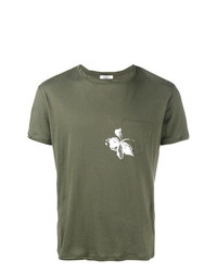 T-shirt girocollo stampata verde oliva di Valentino