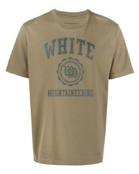 T-shirt girocollo stampata verde oliva di White Mountaineering