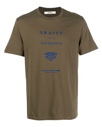 T-shirt girocollo stampata verde oliva di Zadig & Voltaire