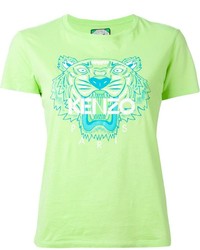 T-shirt girocollo stampata verde