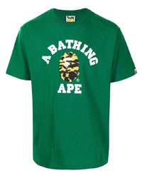 T-shirt girocollo stampata verde scuro di A Bathing Ape