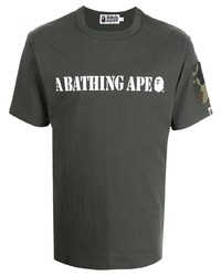 T-shirt girocollo stampata verde scuro di A Bathing Ape