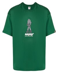 T-shirt girocollo stampata verde scuro di AAPE BY A BATHING APE