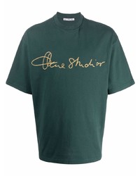 T-shirt girocollo stampata verde scuro di Acne Studios