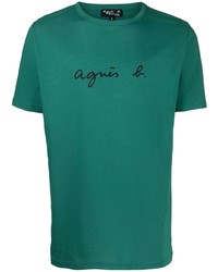 T-shirt girocollo stampata verde scuro di agnès b.