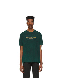 T-shirt girocollo stampata verde scuro di Alexander Wang