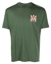 T-shirt girocollo stampata verde scuro di Amiri