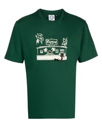 T-shirt girocollo stampata verde scuro di Carne Bollente