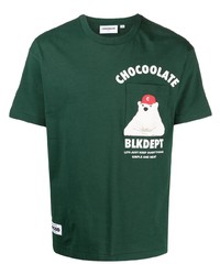 T-shirt girocollo stampata verde scuro di Chocoolate