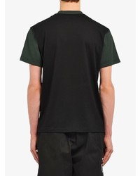 T-shirt girocollo stampata verde scuro di Prada