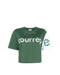 T-shirt girocollo stampata verde scuro di Courreges