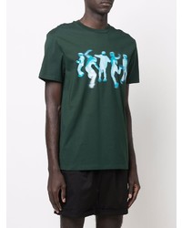 T-shirt girocollo stampata verde scuro di Neil Barrett