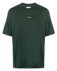 T-shirt girocollo stampata verde scuro di Drôle De Monsieur