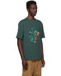 T-shirt girocollo stampata verde scuro di Ps By Paul Smith