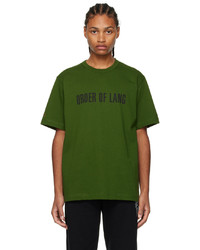T-shirt girocollo stampata verde scuro di Helmut Lang