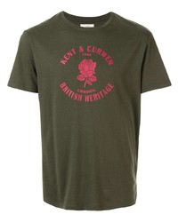T-shirt girocollo stampata verde scuro di Kent & Curwen