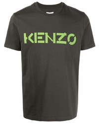 T-shirt girocollo stampata verde scuro di Kenzo