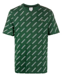T-shirt girocollo stampata verde scuro di lacoste live
