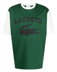 T-shirt girocollo stampata verde scuro di Lacoste