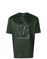 T-shirt girocollo stampata verde scuro di Lanvin