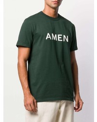 T-shirt girocollo stampata verde scuro di Amen