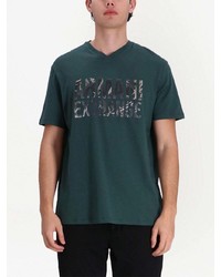 T-shirt girocollo stampata verde scuro di Armani Exchange