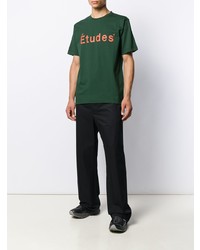 T-shirt girocollo stampata verde scuro di Études