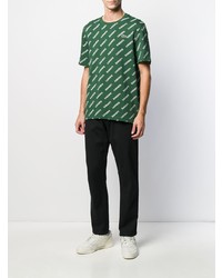 T-shirt girocollo stampata verde scuro di lacoste live