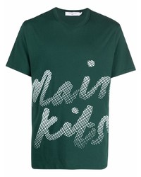 T-shirt girocollo stampata verde scuro di MAISON KITSUNÉ