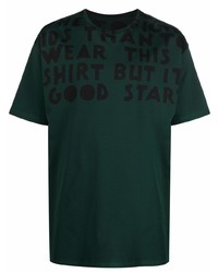 T-shirt girocollo stampata verde scuro di Maison Margiela