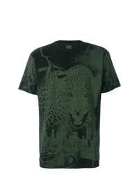 T-shirt girocollo stampata verde scuro di Marcelo Burlon County of Milan