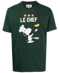 T-shirt girocollo stampata verde scuro di MC2 Saint Barth
