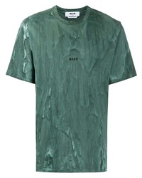 T-shirt girocollo stampata verde scuro di MSGM