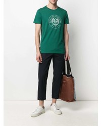T-shirt girocollo stampata verde scuro di Lacoste