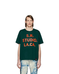 T-shirt girocollo stampata verde scuro di S.R. STUDIO. LA. CA.