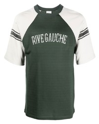 T-shirt girocollo stampata verde scuro di Saint Laurent