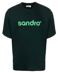 T-shirt girocollo stampata verde scuro di Sandro