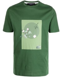 T-shirt girocollo stampata verde scuro di Shanghai Tang