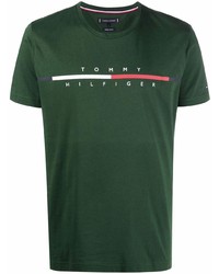 T-shirt girocollo stampata verde scuro di Tommy Hilfiger