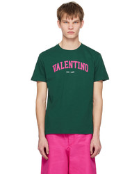 T-shirt girocollo stampata verde scuro di Valentino