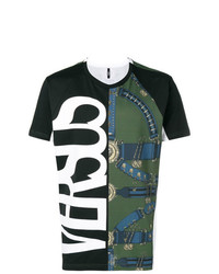 T-shirt girocollo stampata verde scuro di Versus